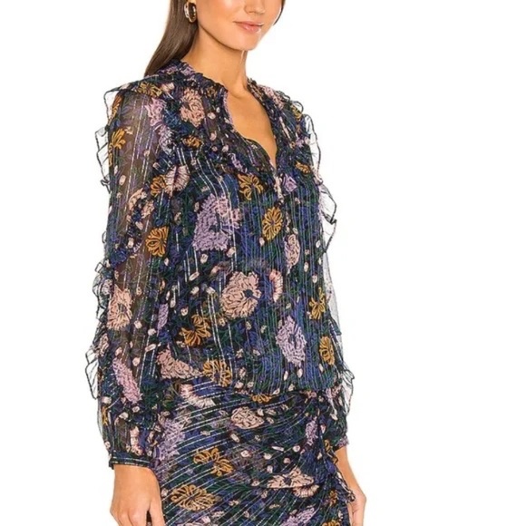 Veronica Beard Tops - Veronica Beard Abra Floral Sheer Blouse.Size 4